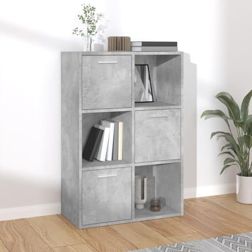 Xichuzi Lagerschrank, Flurschrank, Putzschrank, Besenschrank, Aktenschrank, Schrank Schmal, Aufbewahrungsschrank, Vorratsschrank, Betongrau 60x29,5x90 cm Holzwerkstoff