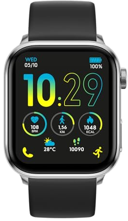 ICE-WATCH - Ice Smart 3.0 Silver Black 1.78 AMOLED GPS - Montre connectée rectangulaire Argent Mixte avec Bracelet en Silicone - 024301 (1.78 Pouces)
