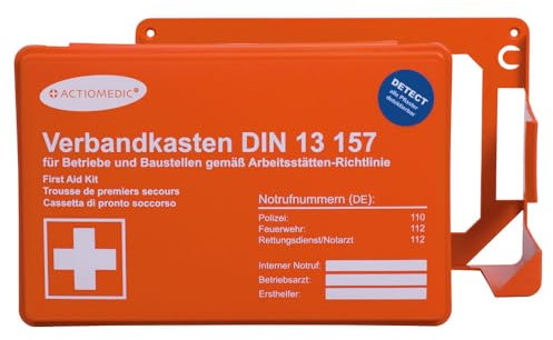 1 Stück Actiomedic Gramm Medical ACTIOMEDIC® Betriebsverbandkasten MINI detect | DIN 13157, orange, L: 26cm, B: 18cm, H: 8,5cm
