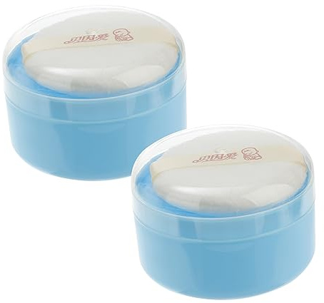 TOYANDONA Puderquastenbox Duo Für Neugeborene Und Kleinkinder Langlebiges Kunststoffetui Mit Weichem Schwamm Praktische Aufbewahrung Und Anwendung Für Babypuder