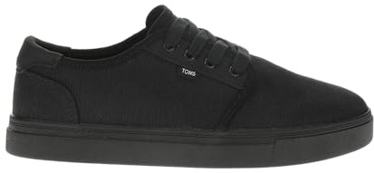 TOMS Men's Carlo 2.0 Lace-Up Low Profile Sneaker, Canvas Uppers, with CloudBound Insole, Black/Black Legacy Canvas, 10