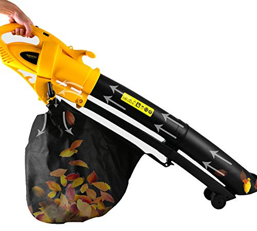 KJZHFOZ Portable Leaf Blower Wired Vacuum, 6 Speed Electric Garden Blower/Vacuum Shredder with Wheels, 35L Large Collection