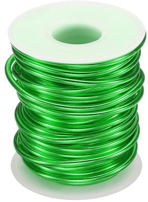 QUARKZMAN Alambre de Bonsái de Aluminio Anodizado en Rollo de Entrenamiento de 3Mm/9 Calibre de 33 Pies de Longitud Alambre de Bonsái Flexible para Jardinería, Paisajismo, Plantación, Verde