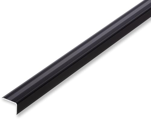 (15,25EUR/m) Aluminium Treppenwinkel 30 x 22 mm schwarz selbstklebend 1000 mm Treppenkante Kantenprofil Trittstufe