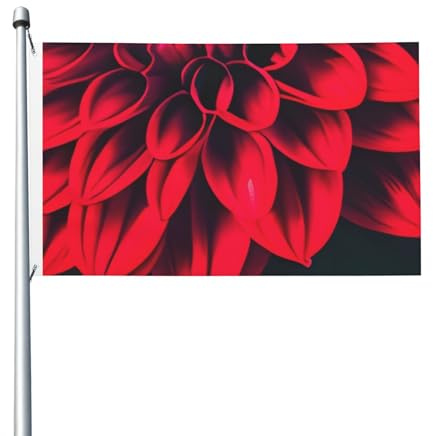 Tablero de madera retro flor roja dalia al aire libre cuatro estaciones bandera de vacaciones bandera de doble cara con ojal fondo decorativo suministros de fiesta