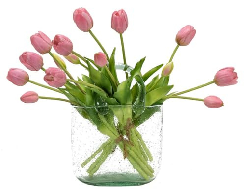 15 pièces de tulipes artificielles en latex pour fête, mariage, décoration de la maison et de la chambre - Beau cadeau pour petite amie, mère - Bouquets, arrangements, accessoires (violet)