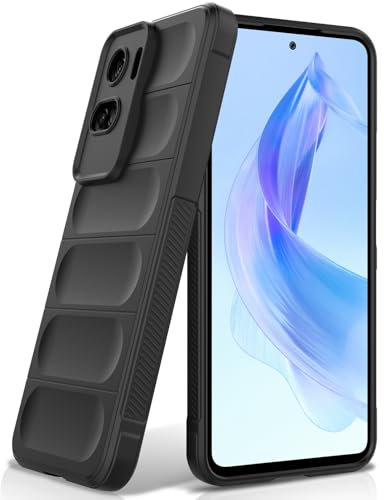 BonYonka Silicone Case Compatible with Honor 90 Lite, Anti-Scratch Microfiber Lining, Shockproof Case with Camera Protection, Black