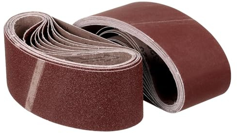 CoCud Banda De Lijado De 100mm X 610mm, 36 Pcs 80/120/150 Grano Cintas Para Afilar Cuchillos Para Afilado En Banda Lijadora Herramienta De Tallado De Cuchillos Trabajo En Metal