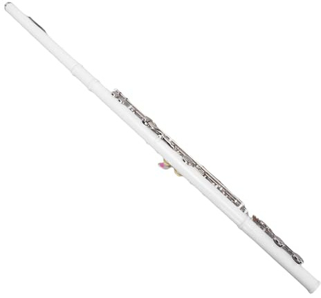 Generic C Flöte, Weißer Kupfer Exquisite Handwerkskunst 16 Tasten Flöte Ergonomisches Design G Key Offset Benutzerfreundlich für Klassen