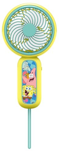 OTL Technologies Mini ventilateur à main Bob éponge avec batterie rechargeable Jaune et bleu SPONGEBOB SQUAREPANTS