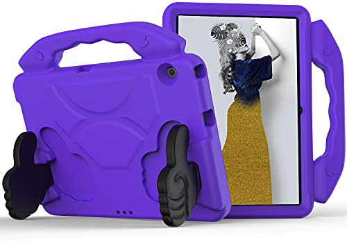 Tablettskydd For Huawei MediaPad T5 10 Tablet Väska For barn Shocksäker lättvikt EVA Släpptäkert slagmotståndsskyddande handtagslock Hemma för surfplatta(PURPER)