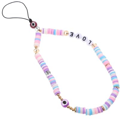 CONGARTENO Lanière De Téléphone Perlée Décoration Suspendue Pour Femme Léger Corde Acrylique Charmante Multifonctionnelle Accessoire Cou Design Coloré