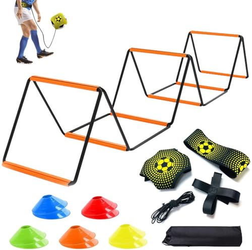Equipo de Entrenamiento de Fútbol Escalera de Agilidad 10 Conos y Lanzador