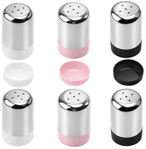 6 Stück Mini Salzstreuer, Salz und Pfefferstreuer Klein mit Deckel,Edelstahl Salzstreuer Mini für Unterwegs,Camping, Reisen, Bento Box und Outdoor