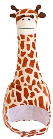 Gorro de Jirafa de Felpa – Disfraz de Animal de Dibujos Animados Tridimensional de 60 x 10 cm, Gorro de Jirafa Suave para niños, Adolescentes, Adultos, Accesorios Divertidos para Fotos de de Co