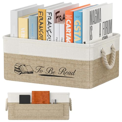 Uniclife Book Lover Gifts for Women, TBR Book Storage Basket | Bookish Items, Bookish Gifts for Book Lovers, Book Reading Accessories, Fabric Storage Bin for Readers & Bookworms