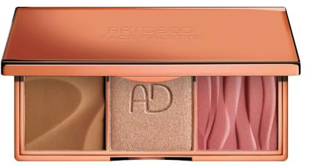 ARTDECO Face Palette | 3-in-1 Palette mit Bronzer, Blush & Highlighter, vielseitiges Make-up Set für Kontur, Glow & Frische, 1 Stück