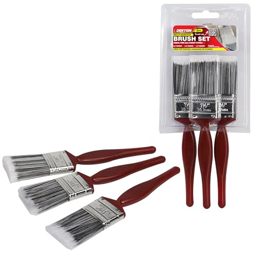 Dekton 3PC 1.5 Paint Brush Set – Ideal for Emulsion, Undercoat and Gloss Paint, 3 Brushes in Clam Packaging for DIY and Home Painting Projects