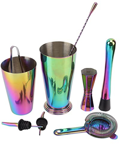 Srliya Kit de Barman, Coctelera de Acero Inoxidable 304 con Preservación del Calor, Juego de Jigger para Bar y Restaurante