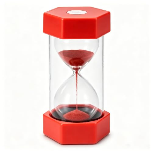 Red Hexagonal 10 Minute Sand Timer, Clear Visible Hourglass, Shatter Resistant Timers For Children, Portable Sand Timers For Kids For Classroom Homework Daily Routine