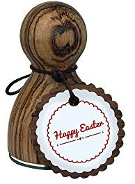 Stemplino® Stempel Ostern Maxistempel Größe L - Happy Easter - hochwertiger Holzstempel Motivstempel Holz Ostern Deko basteln Ostern