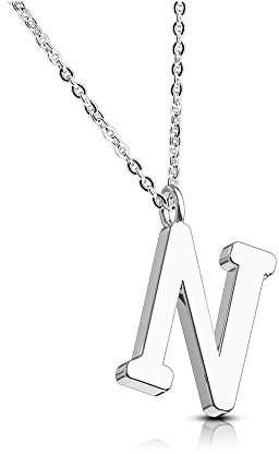 Bungsa Damen-Kette BUCHSTABEN A-Z in Silber oder Rosegold - Alphabet Halskette mit Anhänger - aus Edelstahl - Halschmuck für Damen, Kinder & Herren - A B C D E F G H I J K L M N O P R S T U V W Z