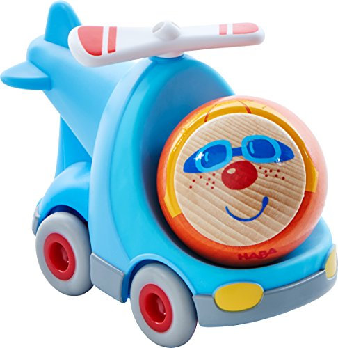 HABA 303896 - Kullerbü – Hugos Hubschrauber , Tolles Zubehör für alle Kullerbü-Bahnen, Mehrfarbig