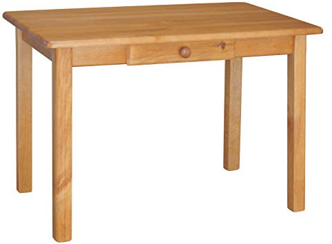 k koma Matbord med låda i massivt furu med alder-utseende, elegans i färgen al, 100 x 70 cm