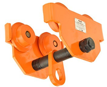 Pro-Lift-Werkzeuge Laufkatze 1000 kg Rollfahrwerk mit Anschlagwinkeln Handfahrwerk Unterflansch 80 mm – 146 mm Flanschbreite Hallenkran Kettenzug 1 t Plain Trolley