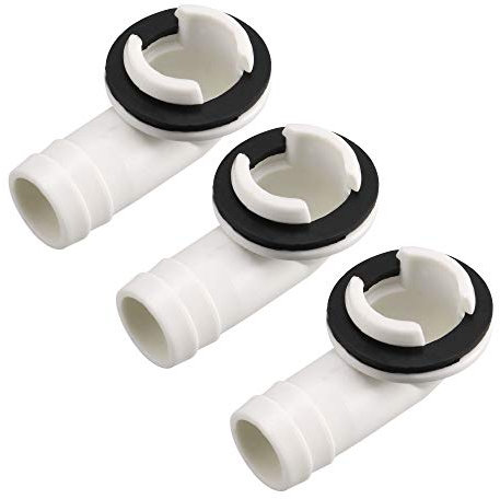 sourcing map Air Conditioner Drain Hose Connector Elbow Fitting with Rubber Ring for Mini-Split Units and Window AC Unit 22.5mm 3Pcs