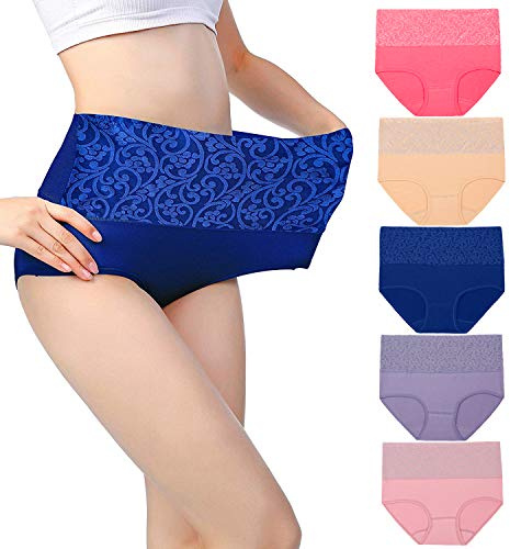 Fulyou Women's Briefs Underwear Tummy Control Cotton Panties High Waist Ladies Soft Stretch Underpants Knickers 12-14