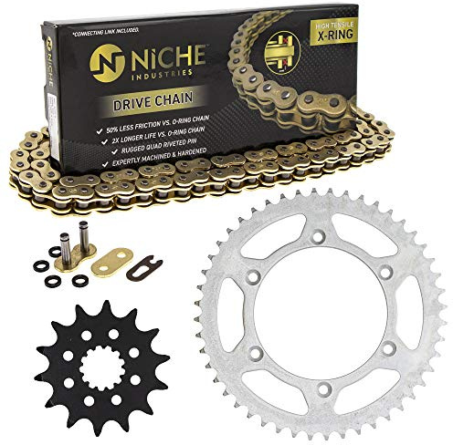 NICHE Drive Sprocket Chain Combo for Yamaha YZ450F YZ426F Front 14 Rear 48 Tooth 520V-X X-Ring 114 Links