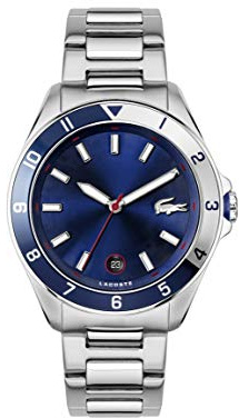 Lacoste Montre Analogique à Quartz pour Homme Collection TIEBREAKER avec Bracelet en Acier Inoxydable Argenté - 2011127