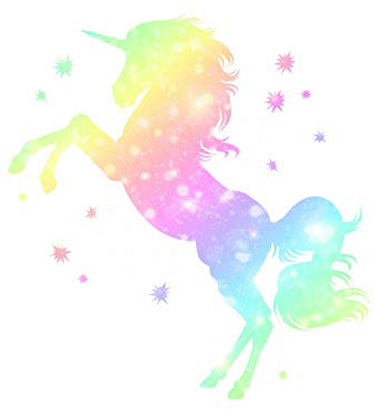 218 Wandtattoo Einhorn bunt Regenbogen Sterne Größe 1000 x 1000 mm - in 4 Größen - Kinderzimmer Sticker Wandaufkleber Wanddeko Wandbild