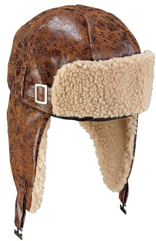 W WIDMANN MILANO Party Fashion 10014 - Fliegermütze, Braun, Bruch-Pilot, Kappe, Retro, 20er Jahre, Mottoparty, Karneval