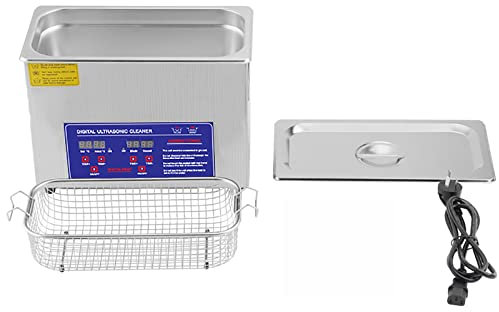 Professional Ultrasonic Cleaner with Digital Timer&Heater Total,Double-Frequency Ultrasonic Cleaner with Air Vents and Basket for Jewellery,Metal Parts and Dental Labs,3L