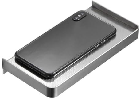 Étagère de téléphone portable en acier inoxydable pour salle de bain, support mural pour téléphone portable support de salle de bain toilette support de téléphone étagères de salle de bain(Argent)