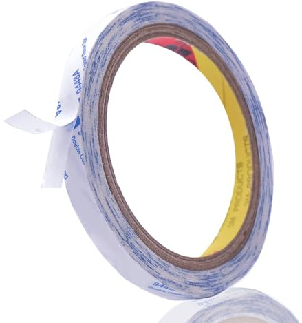 Adhesif Double Face 9488A, Transparent Ruban Adhésif Double Face Scrapbooking Fin Puissant Largeur 12 mm, Longueur 50 m, Épaisseur 0,15 mm pour Bricolage