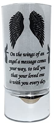 Thoughts Of You Memorial Tube Light Ornament, Engraved With Specialized Verse | A Personalized Remembrance Gift For Your Special Ones (Wings Memorial)