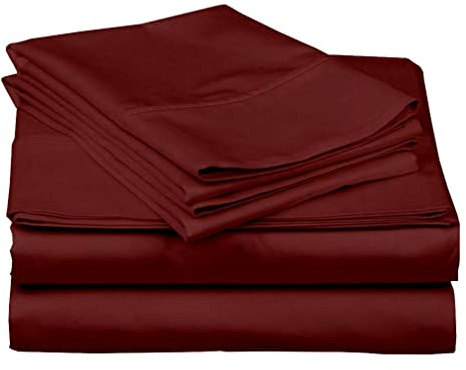 Ready To Rest Super Single Waterbed Sheets, 4 Piece Attached Sheet Set, Fits 18 Inch Deep Mattress, Brushed Microfiber, Ultra Soft and Lightweight (Burgundy)
