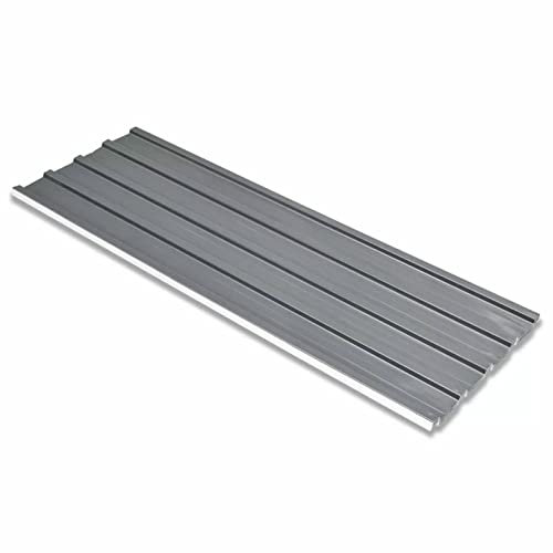 Festnight 12x Trapezblech Dachplatten 129x45 cm Profilblech Dachblech Metall Dachpaneele Platten Wellblech Wellplatte Metallblech Grau Dachabdeckung für Gerätehaus Carport