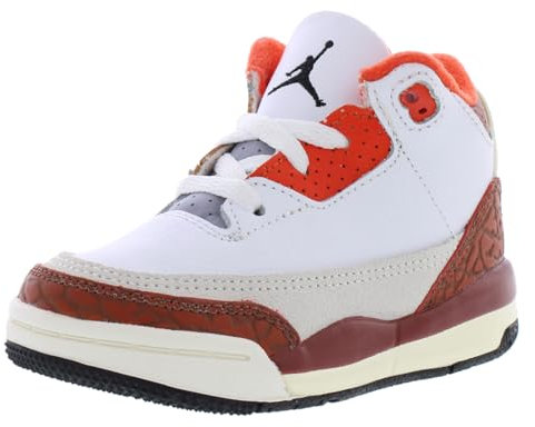 Jordan 3 Retro Se TD, Scarpe da Ginnastica Unisex-Bambini, White Black Mars Stone Team Orange, 26 EU
