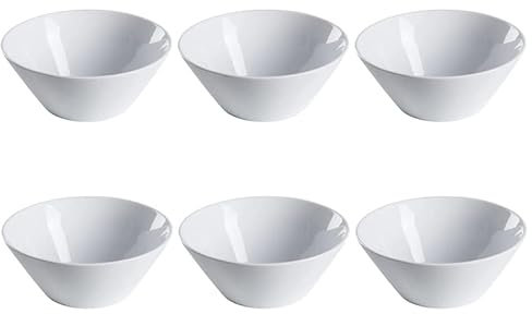 VIRSUS Ciotola Yogurt in Melamina 8184, colore Bianco, misura 11,5x 5,7 cm, Capacità 300ml, Coppetta Rotonda Riutilizzabile, Impilabile, per gelato, salsa, snack, finger food (6)