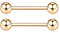 hengkaixuan G23 Titan Nippel Barbell 14 Gauge Nippelschmuck Gold Nippelringe Gerader Stab Körperschmuck Nippel Barbell Augenbraue Innengewinde Zungenpiercing Nippelstangen 16 mm