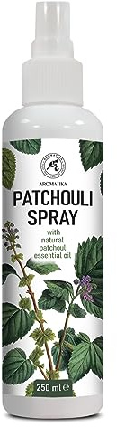 Patchouli Aromatherapy Spray 250 ml - Aromatic Spray with Patchouli Essential Oil - Room Mist - Air Freshener - Linen Spray - Wardrobe Freshener - Room Spray - Scent for Meditation - Yoga
