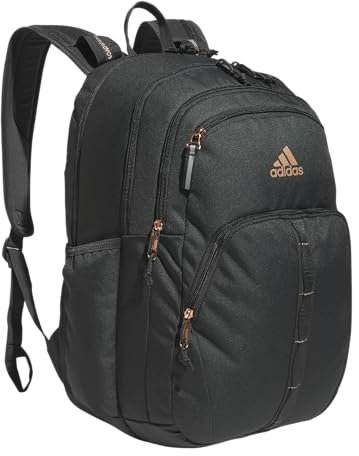 adidas Unisex's Prime Backpack for Work, Travel Bag for Women and Men with Padded Compartment for Laptop, Carbon Grey/Rose Gold/2, One Size