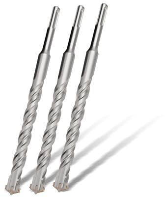 Hsawbit 3tlg SDS-Plus Bohrer Set 6 x 110mm,Hammerbohrer für Beton, Stein | mit 4 Hartmetall Schneiden, für Naturstein, Ziegelmauer, Mauerwerk, SDS-Plus Aufnahme