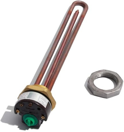 Interruttore di controllo della temperatura del termostato dello scaldabagno elettrico BSP 1 1/4 (circa 41 mm) 1500 W 2500 W 15 A (Color : With Nut, Size : 250V_1.5KW)