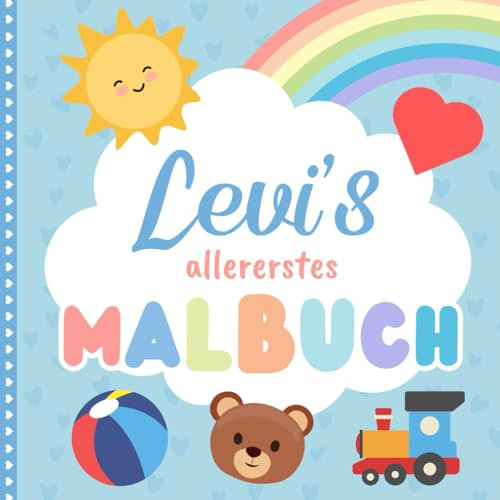 Levi's allererstes Malbuch: Personalisiertes Kritzelbuch für Levi ab 1 Jahr