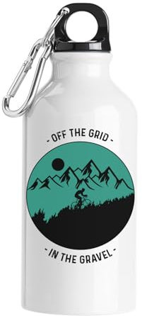 Atspauda Off The Grid In The Gravel Mountain Bike Tourist Water Bottle White